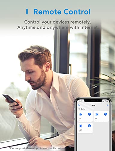 Smart Steckdose funktioniert mit Apple HomeKit, meross WLAN Steckdose, Intelligent Stecker, kompatibel mit Siri, Alexa, Google Assistant und SmartThings, kein Hub erforderlich, 16 A, 2,4 GHz, 2pcs - 3