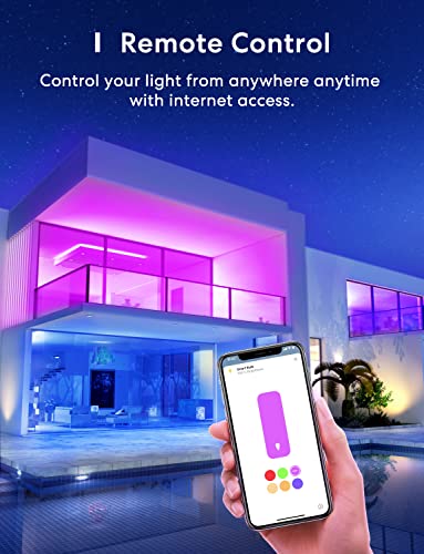 Smart WLAN Glühbirne funktioniert mit Apple HomeKit, Meross Wifi Lampe LED Mehrfarbige Dimmbare Glühbirne kompatibel mit Siri, Alexa, Google Home und SmartThings, E27 Warmweiß - 2