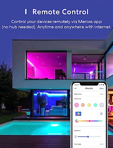 WLAN LED Streifen funktioniert mit Apple HomeKit, meross Smart RGB Strip, 12V IP20 Streifenbeleuchtung, Flexibel DIY Band Arbeiten mit Siri, Alexa und Google, für Weihnachten, Party, 5M x2 - 3