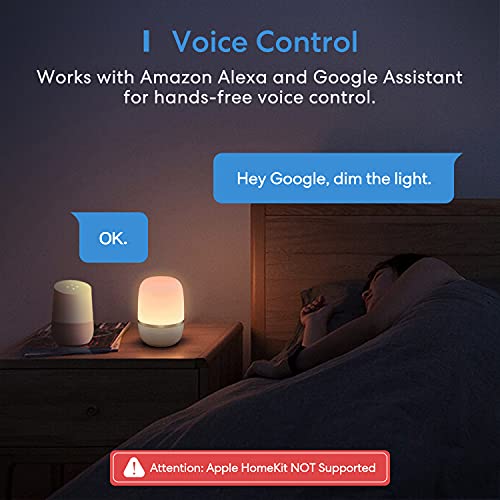 Meross LED-Nachtlicht für Kinder, intelligentes Nachtlicht, funktioniert mit Alexa Google Home, aufladbar, Smart-Nachttischlampe, dimmbar, RGB, mehrfarbig, für Baby-Schlafzimmer, Büro - 4