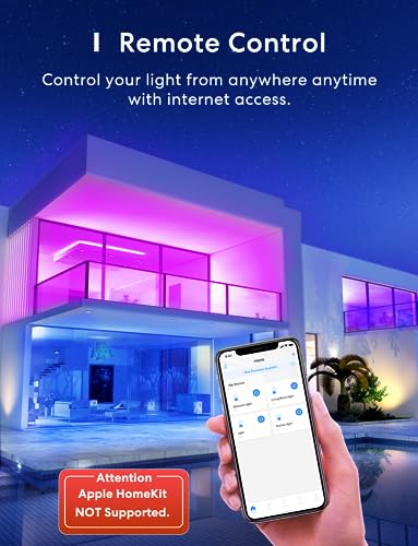 Smart WLAN Glühbirne, Meross intelligente Lampe Dimmbare Mehrfarbige LED Birne Fernbedienung E27 2700K-6500K kompatibel mit Alexa, Google Home und SmartThings, Warmweiß, 2 Stücke - 3