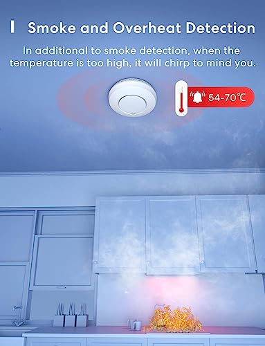 Meross WLAN Rauchmelder / Feuermelder 3 St. mit Hub funktioniert mit Apple HomeKit Schlafzimmertauglich Brandmelder mit Stummschaltung und Selbsttest Funktion Geprüft nach DIN EN 14604 - 2