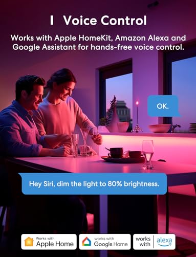 meross Led Strip 5m funktioniert mit Apple HomeKit, WLAN Led Streifen, Smart RGBWW Strip kompatibel mit Alexa und Google, für Zuhause, Party, Weihnachten - 2