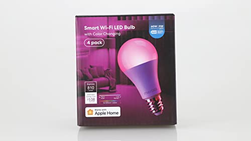 meross Smart WLAN Glühbirne für HomeKit Wifi Lampe LED Mehrfarbige Dimmbare Glühbirne RGBWW kompatibel mit Siri, Alexa, Google Home und SmartThings, E27 Warmweiß, 4 St. - 11