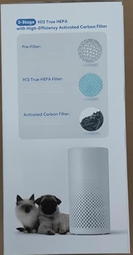 WLAN Luftreiniger für Allergiker mit H13 HEPA Luftfilter Funktioniert mit Apple HomeKit, Meross 24dB Raumluftreiniger gegen 99,97% von Staub Pollen Gerüche, CADR 160m³/Std bis zu 19m² Air Purifier - 13