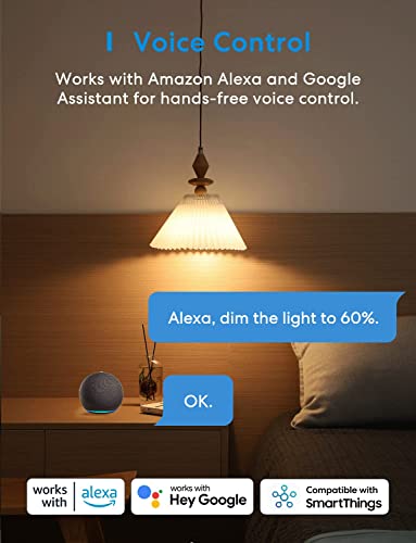 meross Smart Vintage Glühbirne WLAN Glühbirne Dimmbare LED Lampe, Smart Edison Retro Lampe Warmweiß, kompatibel mit Alexa, Google Assistant und SmartThings, E27 A19, 60W Äquivalent - 5