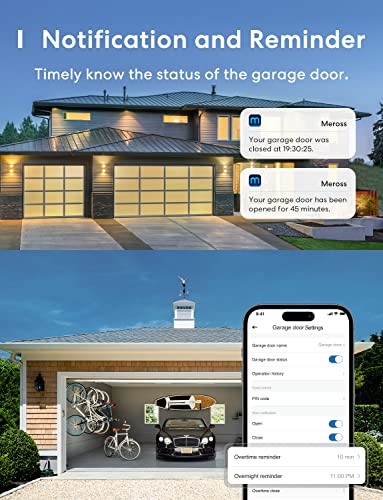 meross Smart Garagentoröffner, Sprach/Fernbedienung, kompatibel mit Apple HomeKit, Amazon Alexa, Google Home, SmartThings, Add-On to Existing Garage Opener - 4