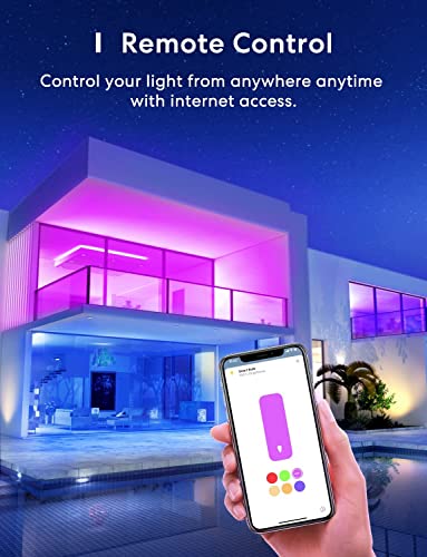 WLAN Glühbirne Meross funktioniert mit Apple HomeKit Wifi Lampe für HomeKit mehrfarbig & dimmbar kompatibel mit Siri, Alexa, Google Home und SmartThings E27 - 3
