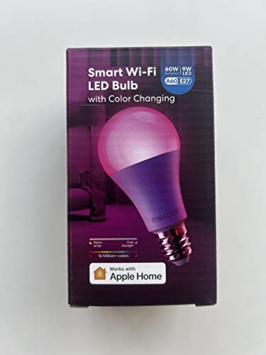 WLAN Glühbirne Meross funktioniert mit Apple HomeKit Wifi Lampe für HomeKit mehrfarbig & dimmbar kompatibel mit Siri, Alexa, Google Home und SmartThings E27 - 13