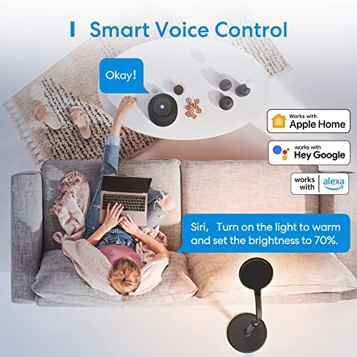 Meross Smarte Dimmbare LED Stehlampe mit Sprachsteuerung, App Steuerung, Fernbedienung, 3-in-1 Stehleuchte für Wohnzimmer, Schlafzimmer, kompatibel mit HomeKit, Alexa, Google und SmartThings, Schwarz - 4