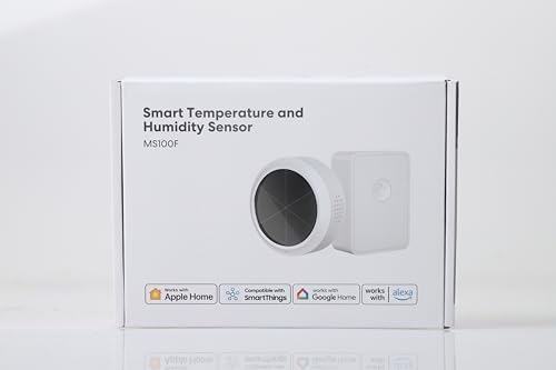 Meross WLAN Hygrometer Thermometer Innen, Smart Temperatur- und Luftfeuchtigkeitsmesser mit Solarenergieversorgung, App-Benachrichtigung, Kompatibel mit Apple HomeKit, Alexa, Google Home, mit 1 Hub - 10