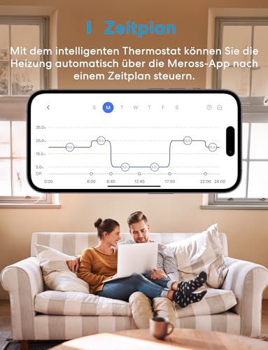 Meross Smart Thermostat Boiler WLAN Heizungsthermostat Raumthermostat WiFi Thermostat Heizen & Kühlen Intelligente Wandthermostat für Siri & Google Sprachfehl, Fernsteuerung - 5