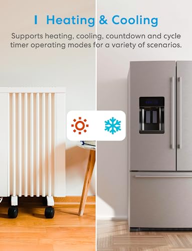 Meross Smart Thermostat Steckdose für HomeKit Digital WLAN Temperaturregler WiFi Heizungsthermostat Steckdose mit Fühler für Heizung und Kühlung 16 A, 2,4GHz - 3