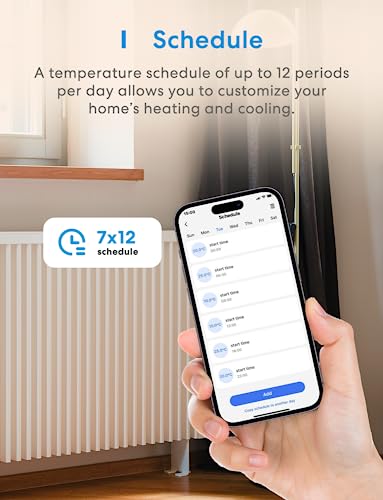 Meross Smart Thermostat Steckdose für HomeKit Digital WLAN Temperaturregler WiFi Heizungsthermostat Steckdose mit Fühler für Heizung und Kühlung 16 A, 2,4GHz - 9