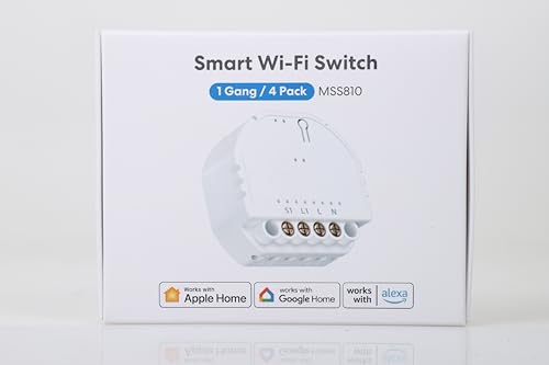 WiFi Relais WLAN Schalter funktioniert Apple HomeKit, meross Relais Modul, für smart home DIY Auf-/Unterputz, arbeiten mit Alexa und Google, 2,4-GHz, 4 pcs - 9